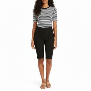 Chicos So Slimming Brigitte Shorts Pull On Black Womens Size 12 Medium Short